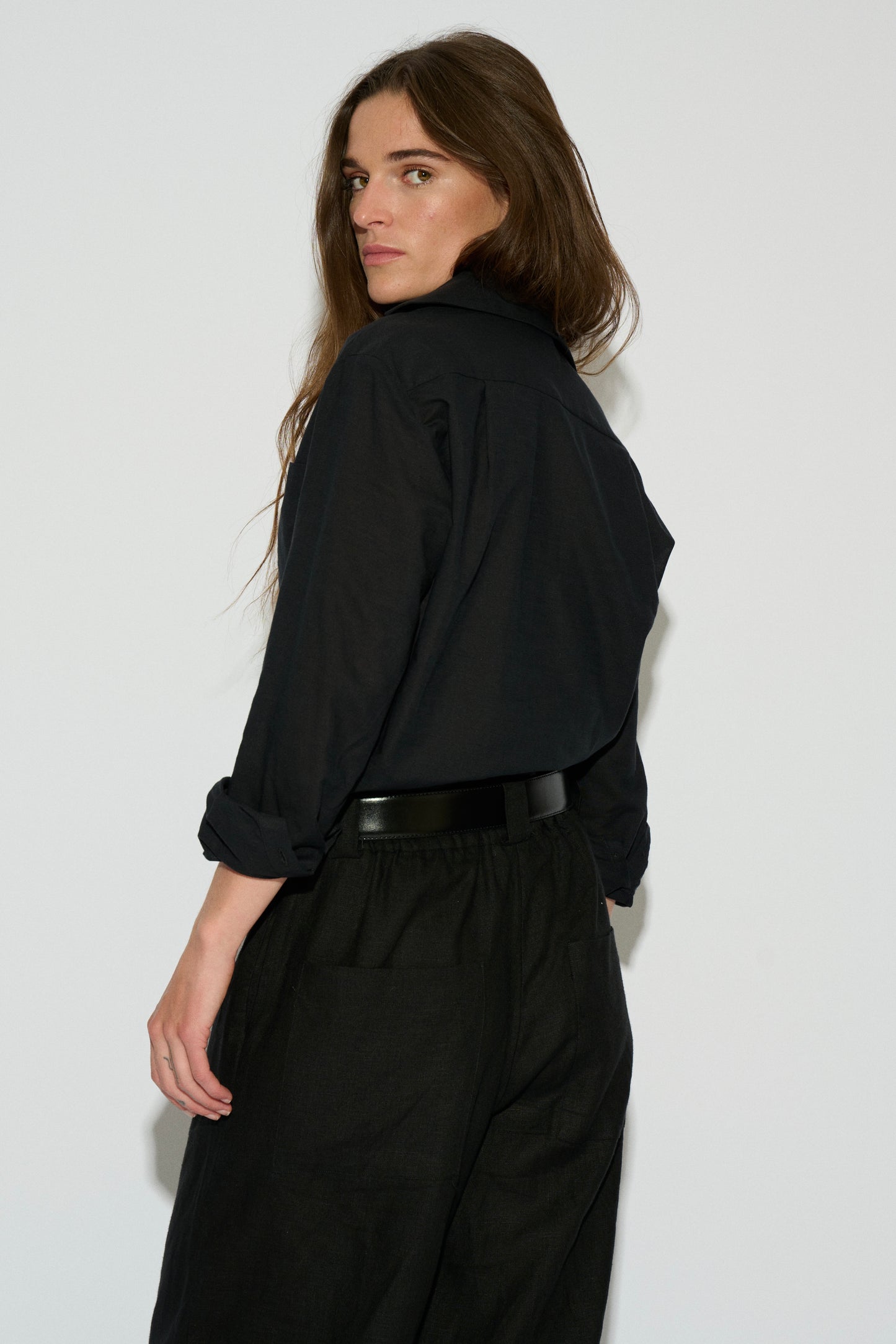 CAMISA SIMONA LINO NEGRO